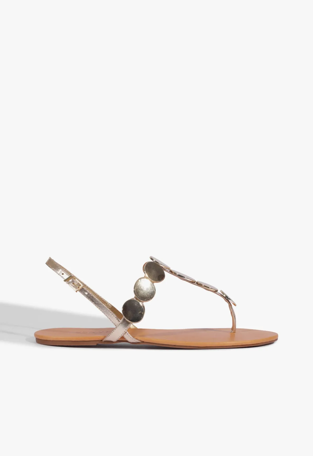 New Schutz Acacia Leather Sandal Gold