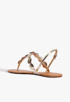 New Schutz Acacia Leather Sandal Gold