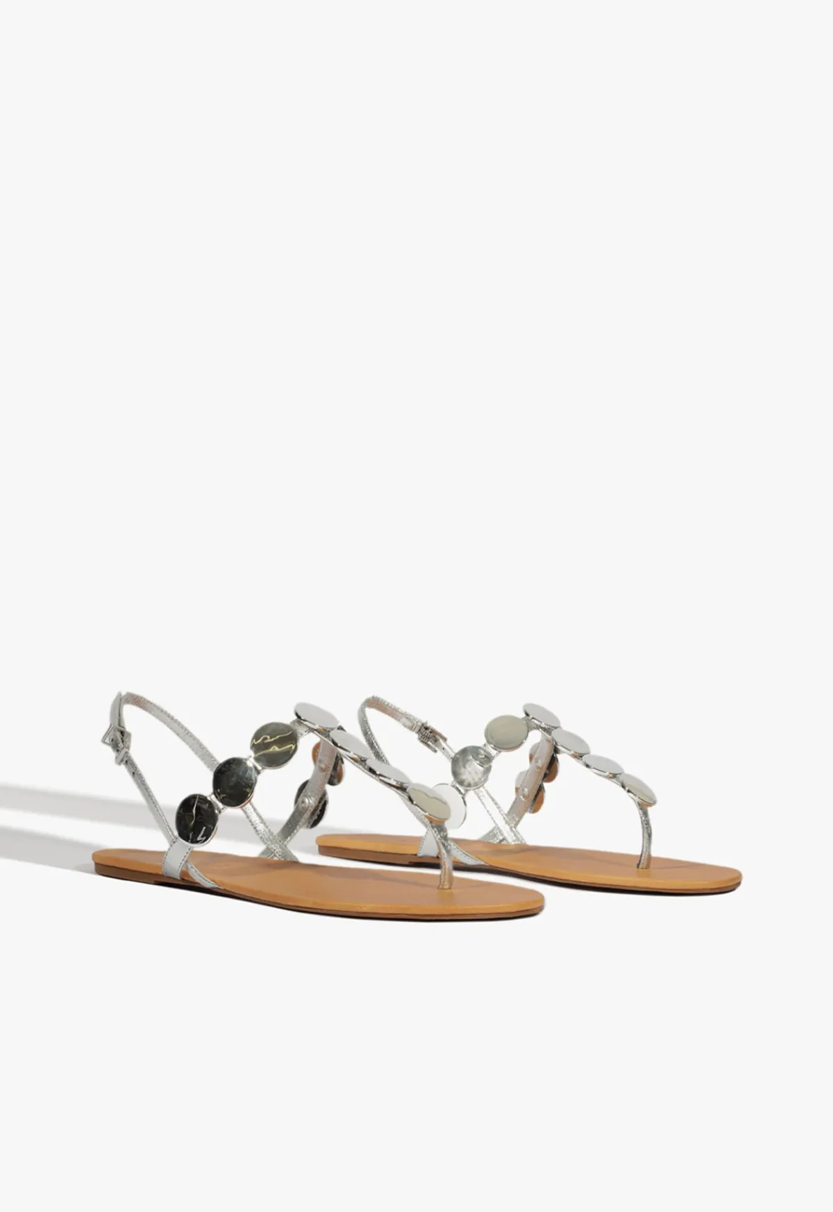 Discount Schutz Acacia Leather Sandal Silver