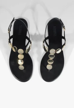 Discount Schutz Acacia T Leather Sandal Black