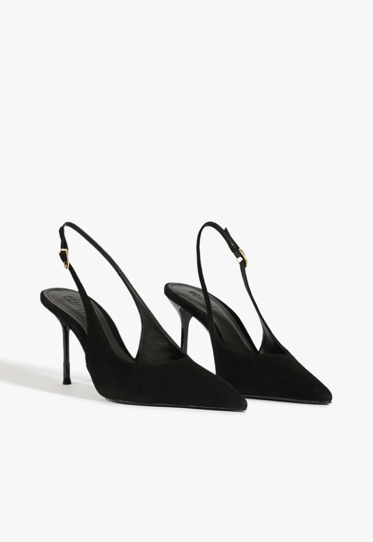 Clearance Schutz Alicia Sling Suede Pump Black