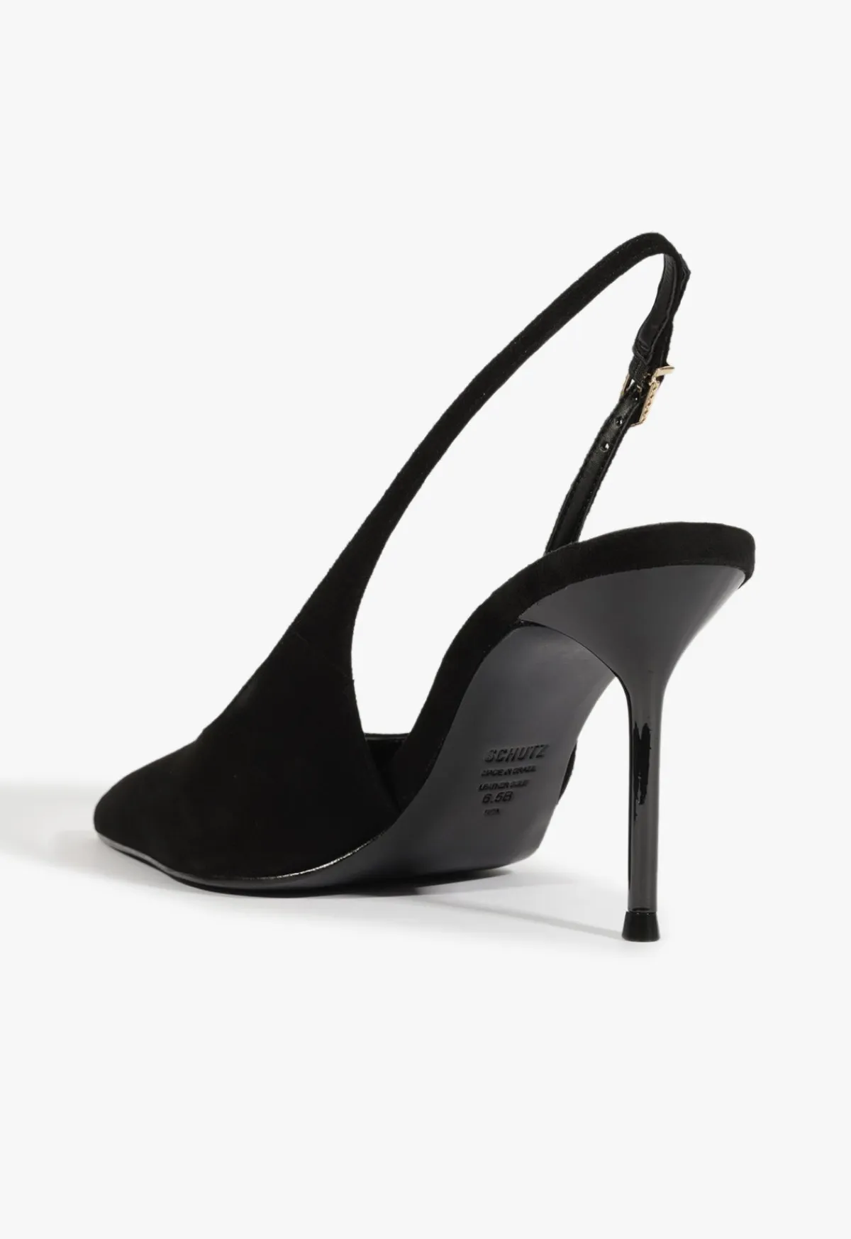 Clearance Schutz Alicia Sling Suede Pump Black