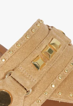 Fashion Schutz Aria Beige Suede Sandal Sandstone