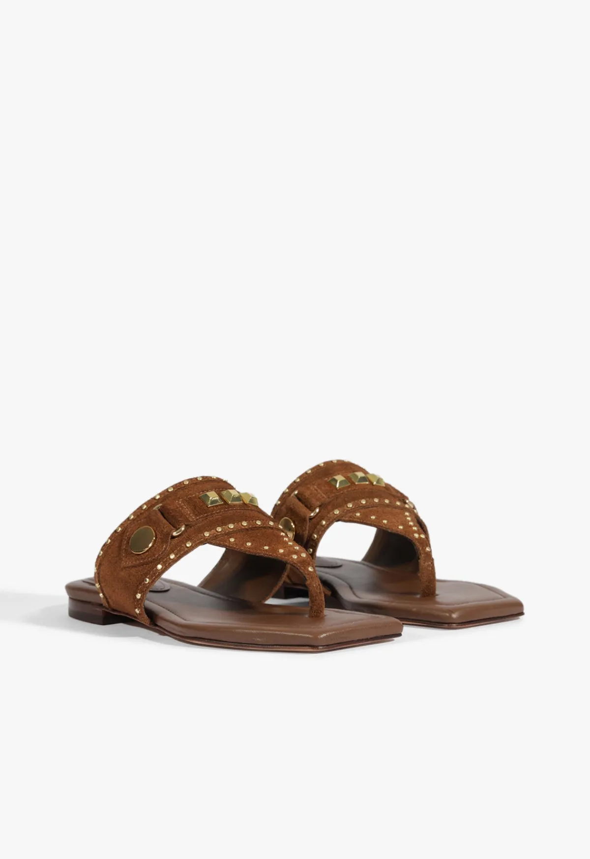 Sale Schutz Aria Brown Suede Sandal Pecan Brown