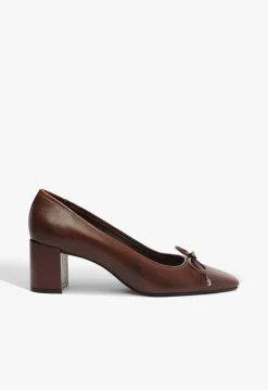 Sale Schutz Arissa Block Leather Pump Brown