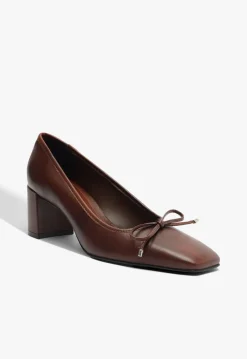 Sale Schutz Arissa Block Leather Pump Brown