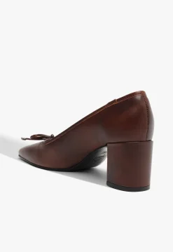 Sale Schutz Arissa Block Leather Pump Brown