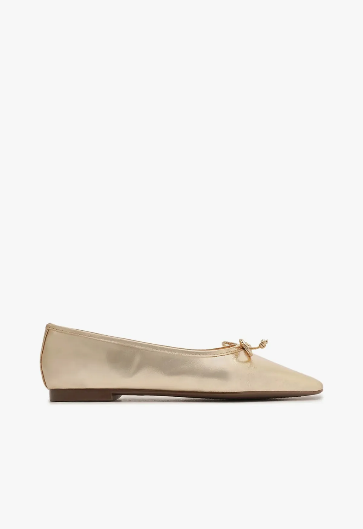 New Schutz Arissa Leather Ballet Flat Gold