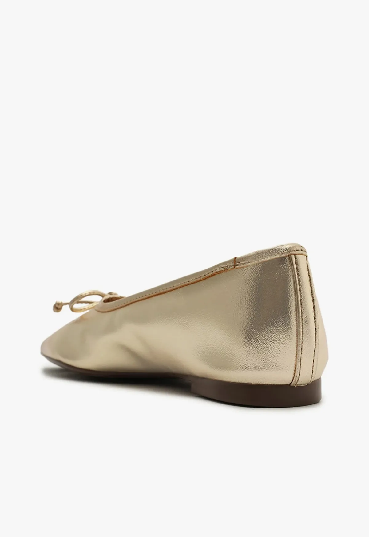 New Schutz Arissa Leather Ballet Flat Gold