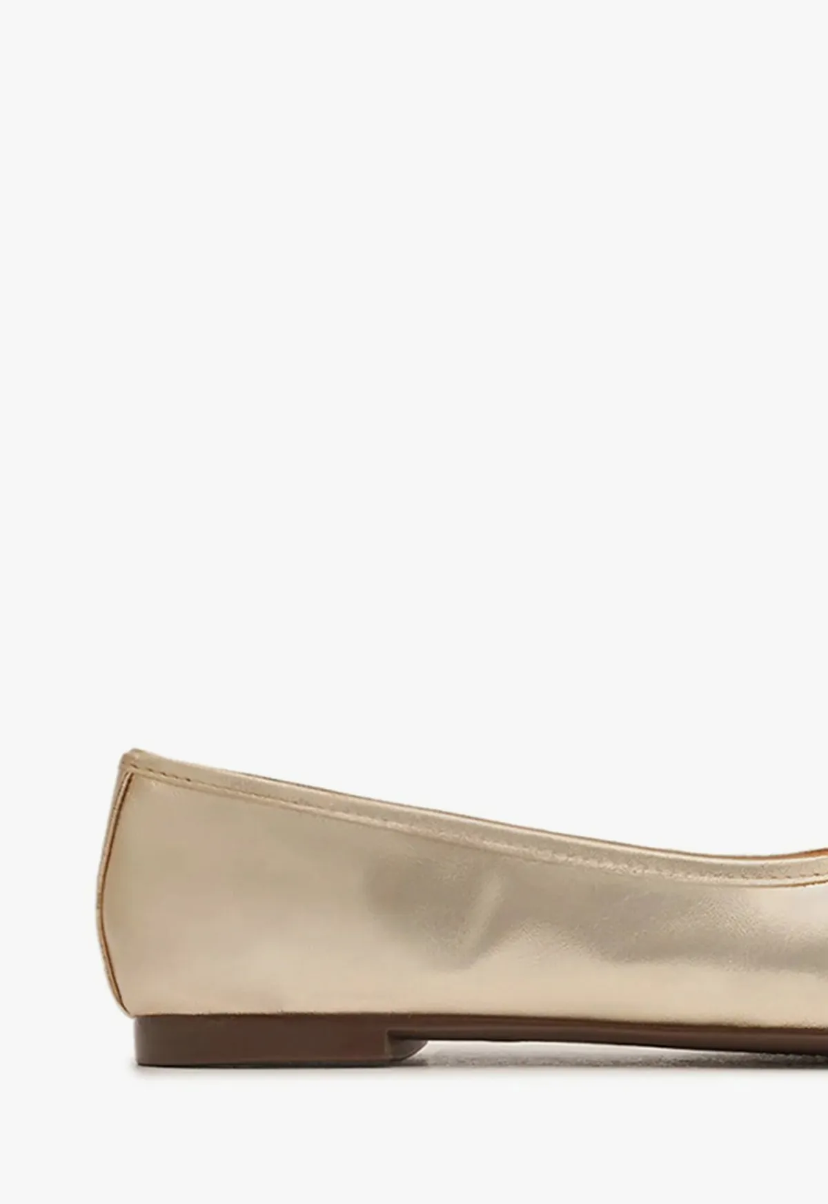 New Schutz Arissa Leather Ballet Flat Gold