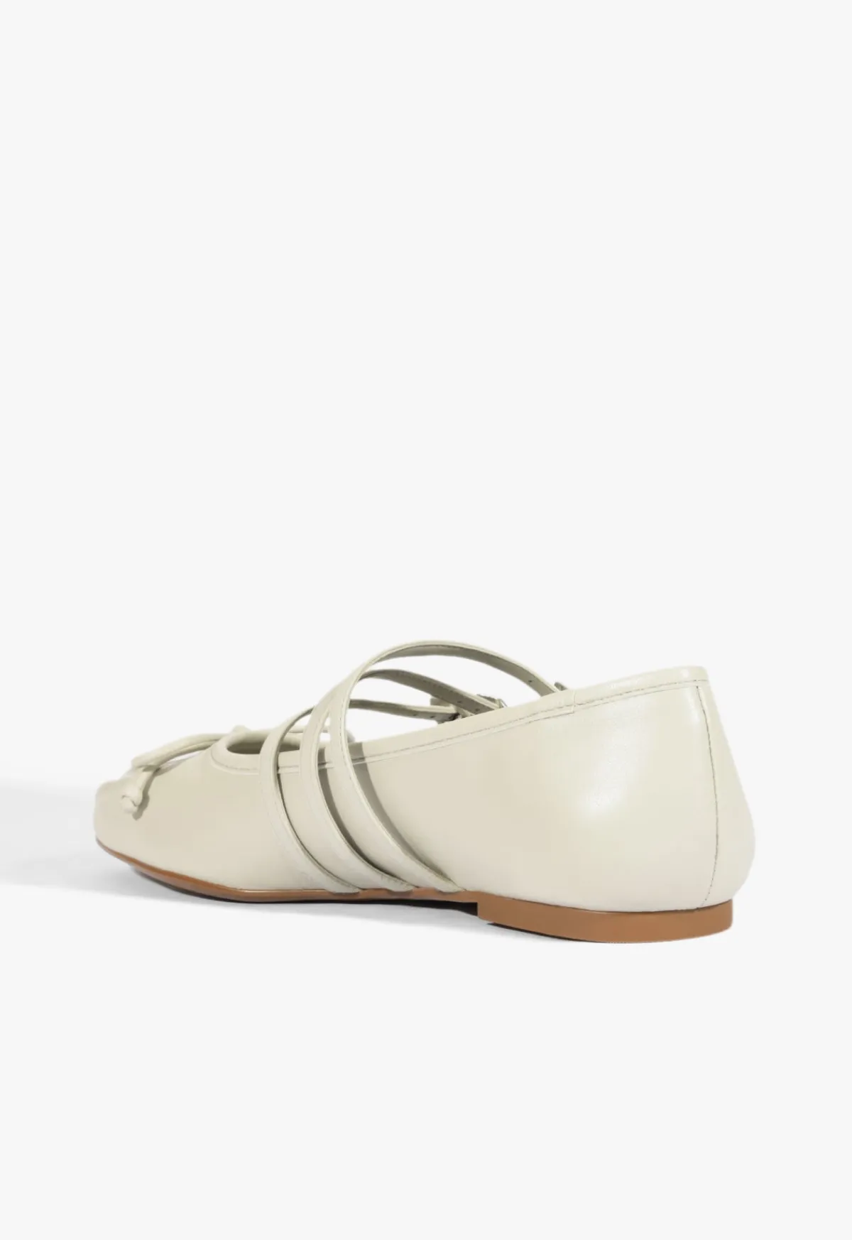 New Schutz Arissa Leather Ballet Flat Gray