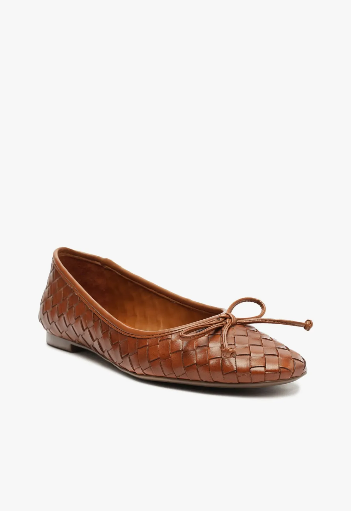 New Schutz Arissa Leather Ballet Flat Honey Peach
