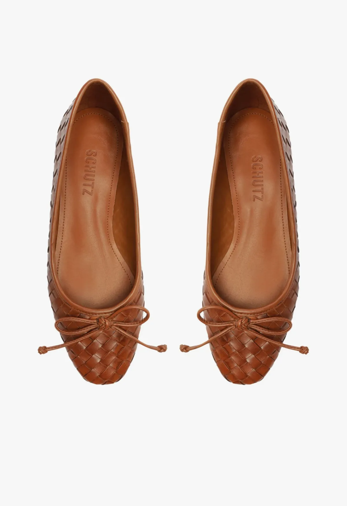 New Schutz Arissa Leather Ballet Flat Honey Peach