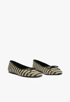 Fashion Schutz Arissa Straw Ballet Flat Black