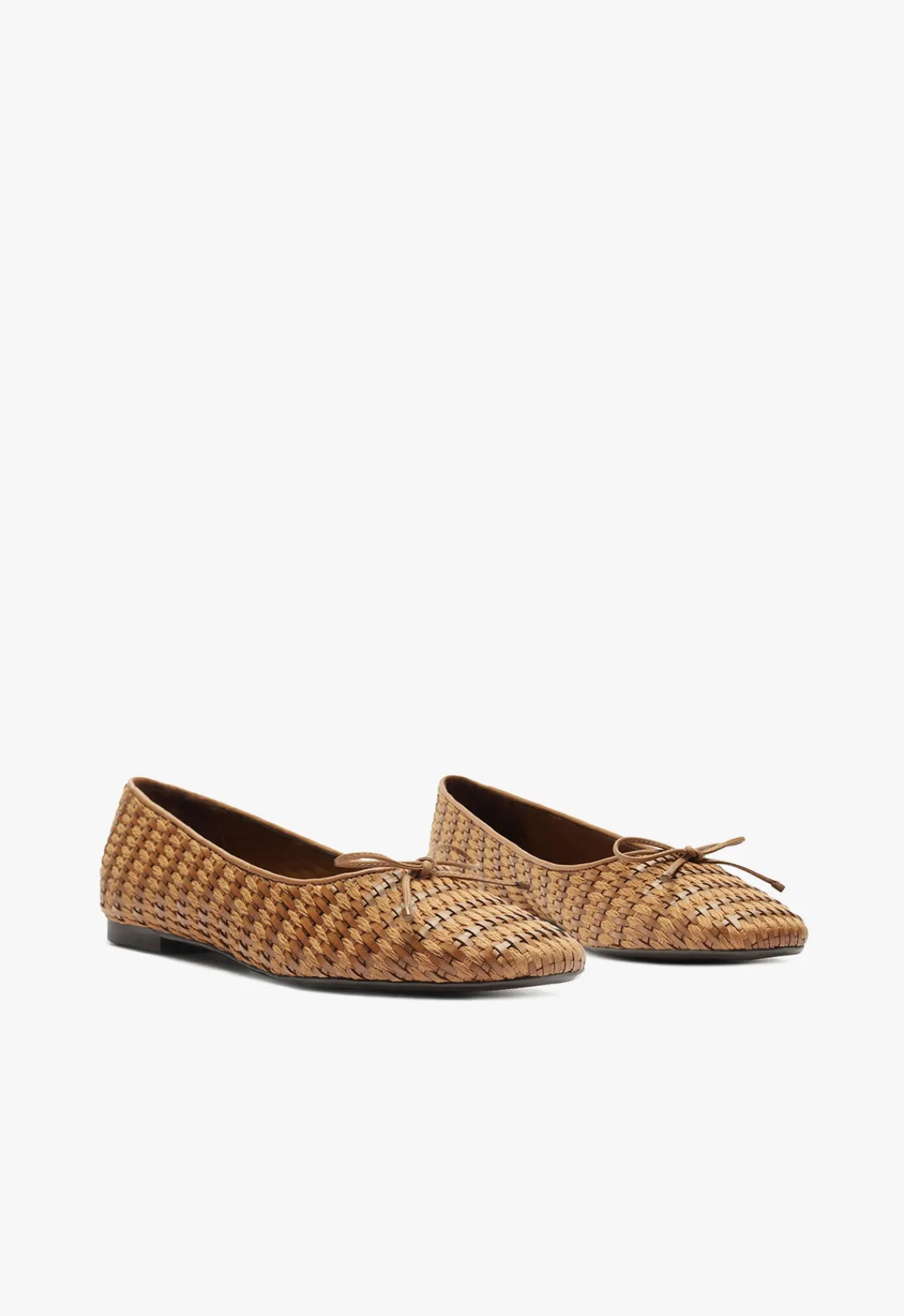 Sale Schutz Arissa Straw Ballet Flat Brown