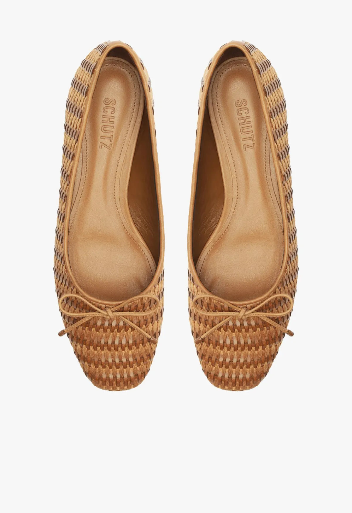 Sale Schutz Arissa Straw Ballet Flat Brown