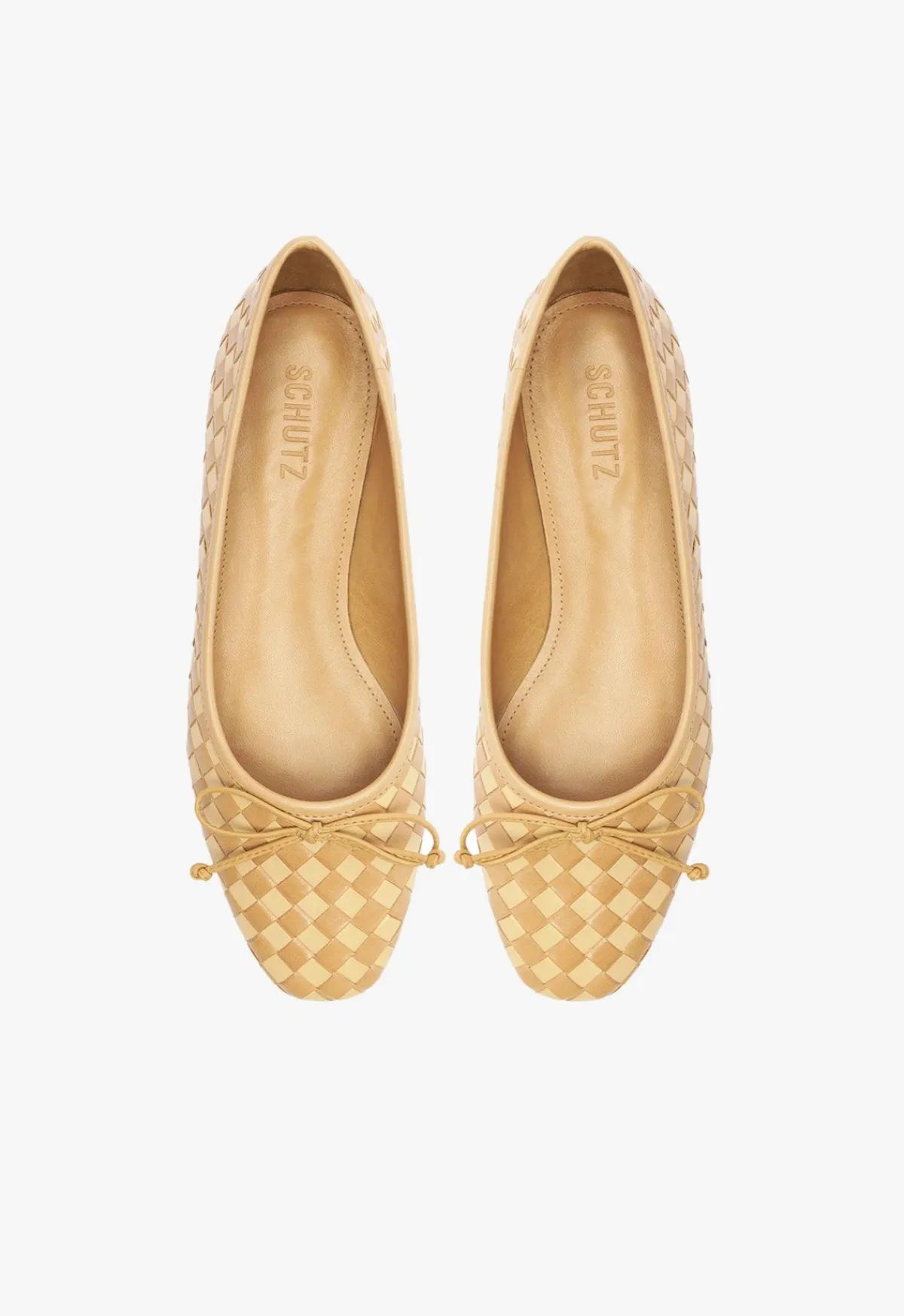 Outlet Schutz Arissa Woven Leather Flat Beige