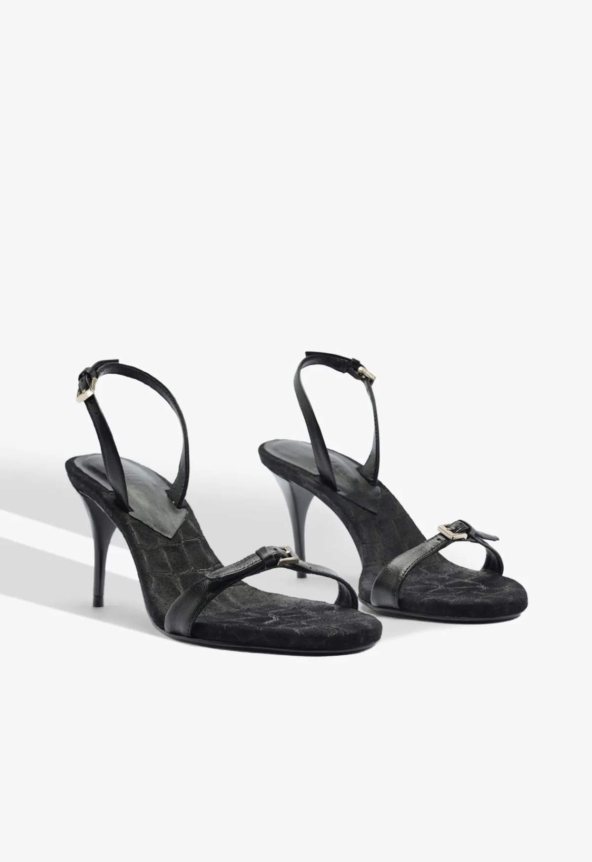 Sale Schutz Aurora Sling Mid Leather Sandal Black