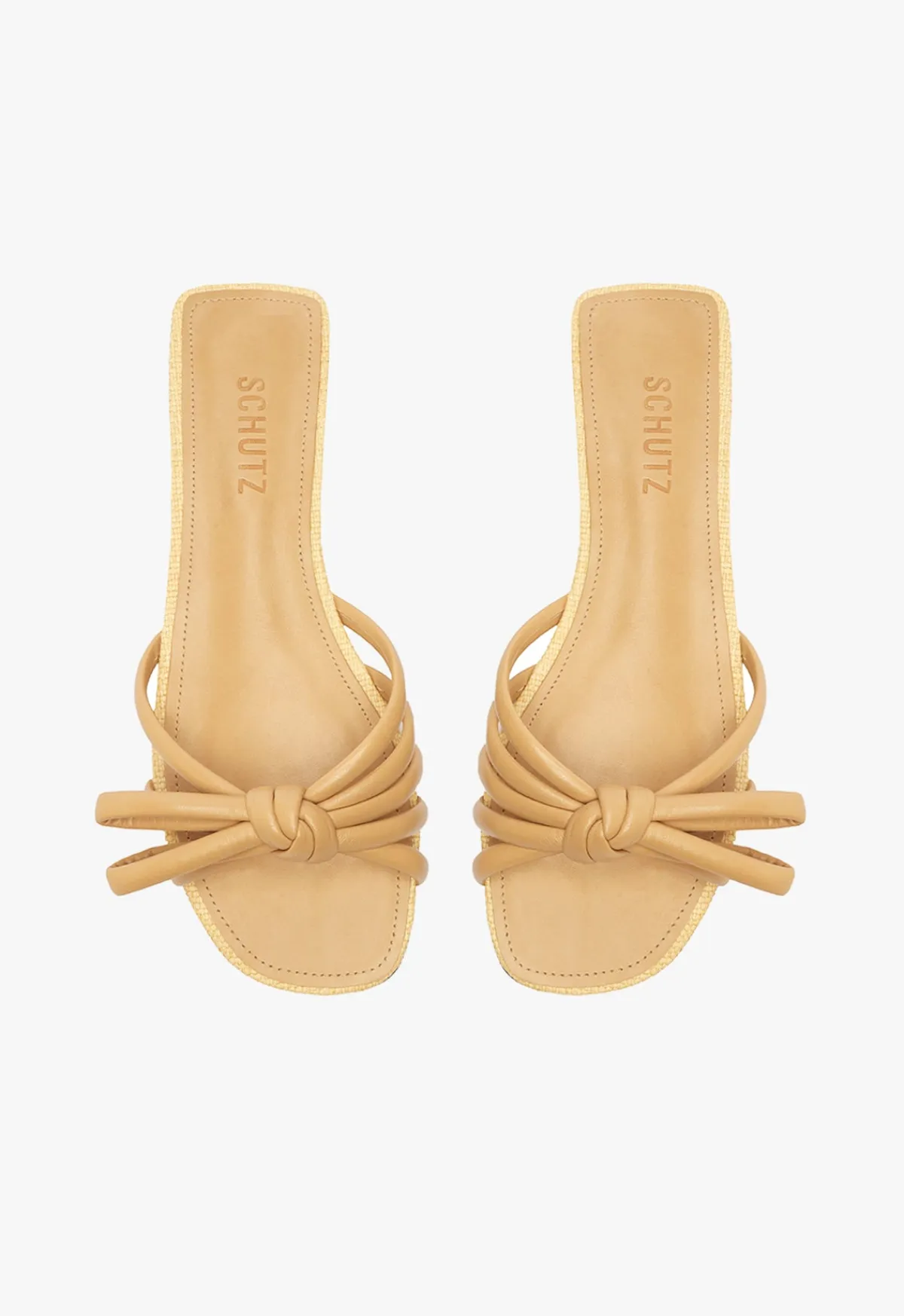 New Schutz Blossom Flat Sandal Lightwood
