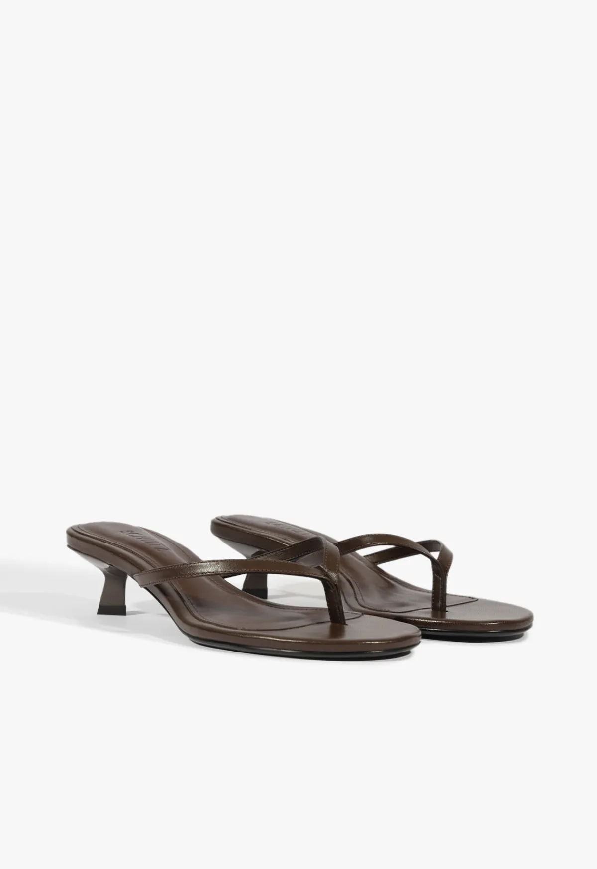 New Schutz Carolyn Leather Sandal Dark Chocolate