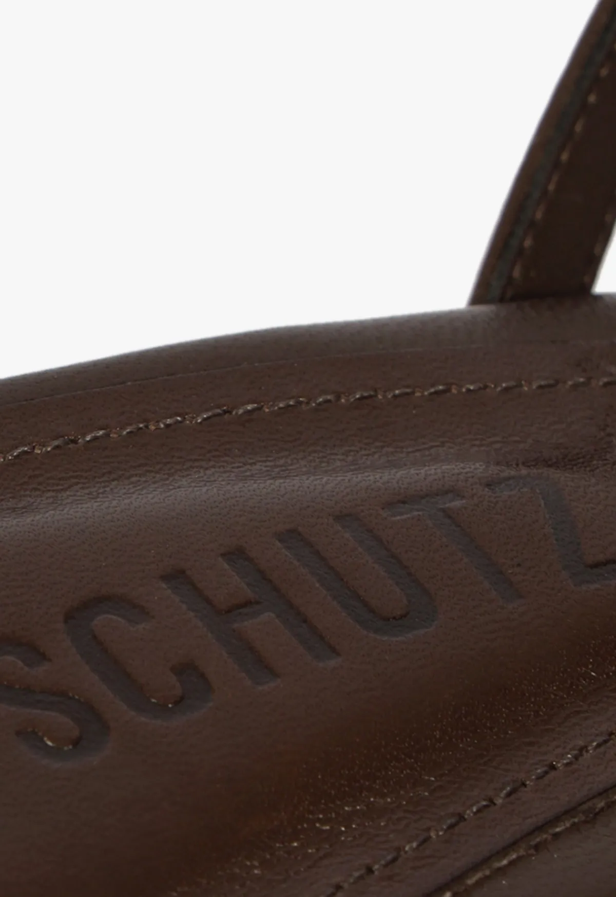 New Schutz Carolyn Leather Sandal Dark Chocolate