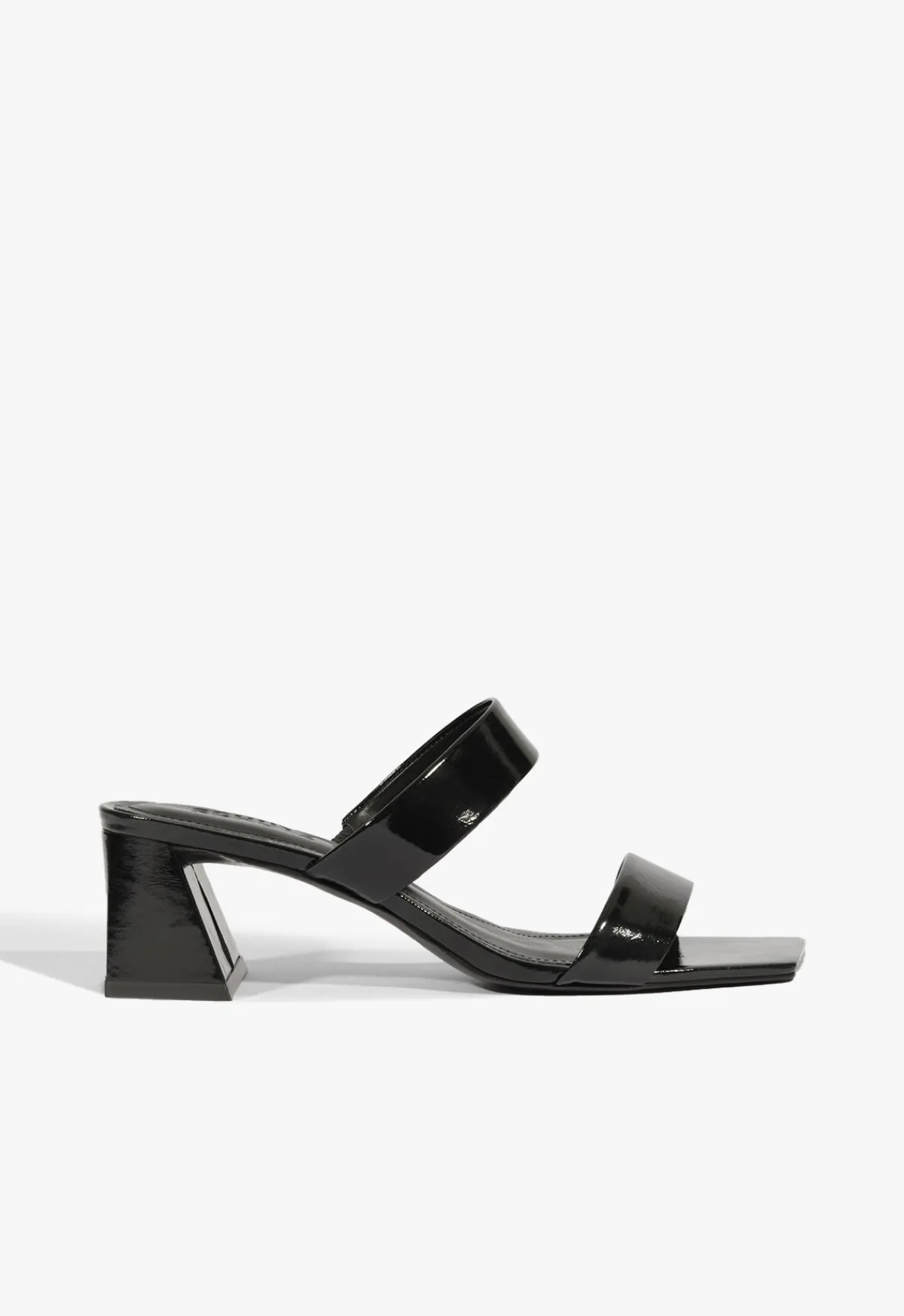 Clearance Schutz Chantal Mid Patent Sandal Black