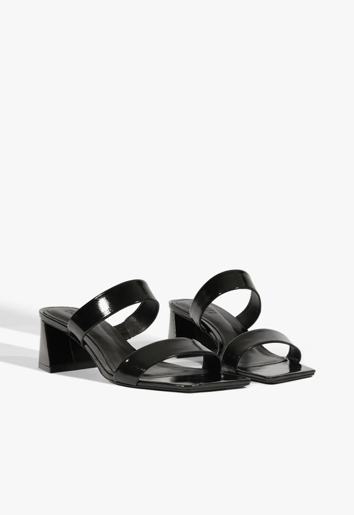Clearance Schutz Chantal Mid Patent Sandal Black