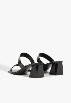 Clearance Schutz Chantal Mid Patent Sandal Black