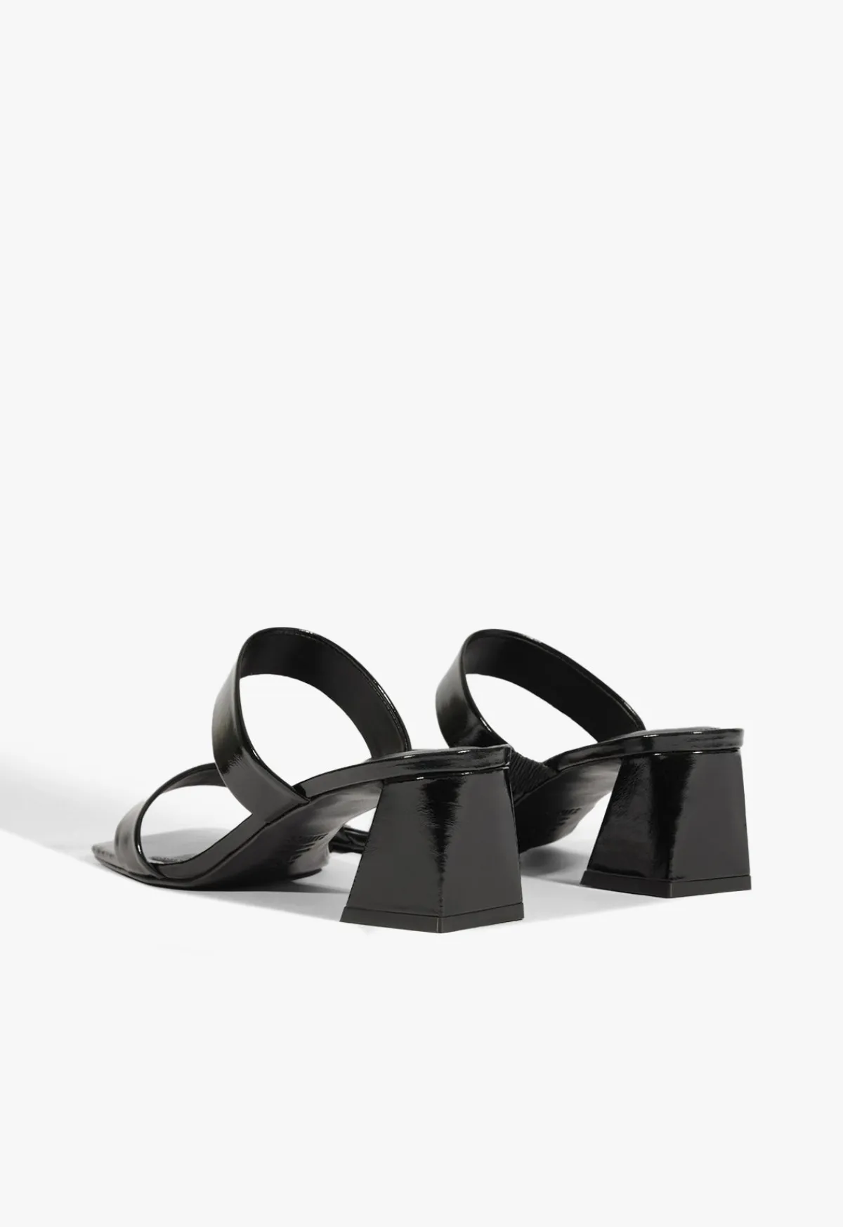 Clearance Schutz Chantal Mid Patent Sandal Black