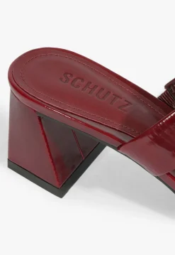 Sale Schutz Chantal Mid Patent Sandal Red