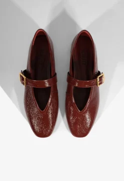 Clearance Schutz Courtney Buckle Patent Flat Red