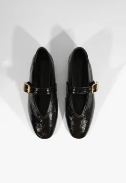 Fashion Schutz Courtney Buckle Patent Flat Black