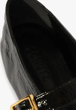 Fashion Schutz Courtney Buckle Patent Flat Black