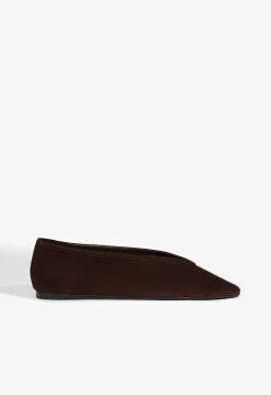 New Schutz Courtney Suede Flat Brown