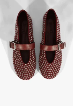 Discount Schutz Eiza Shine Suede Flat Red