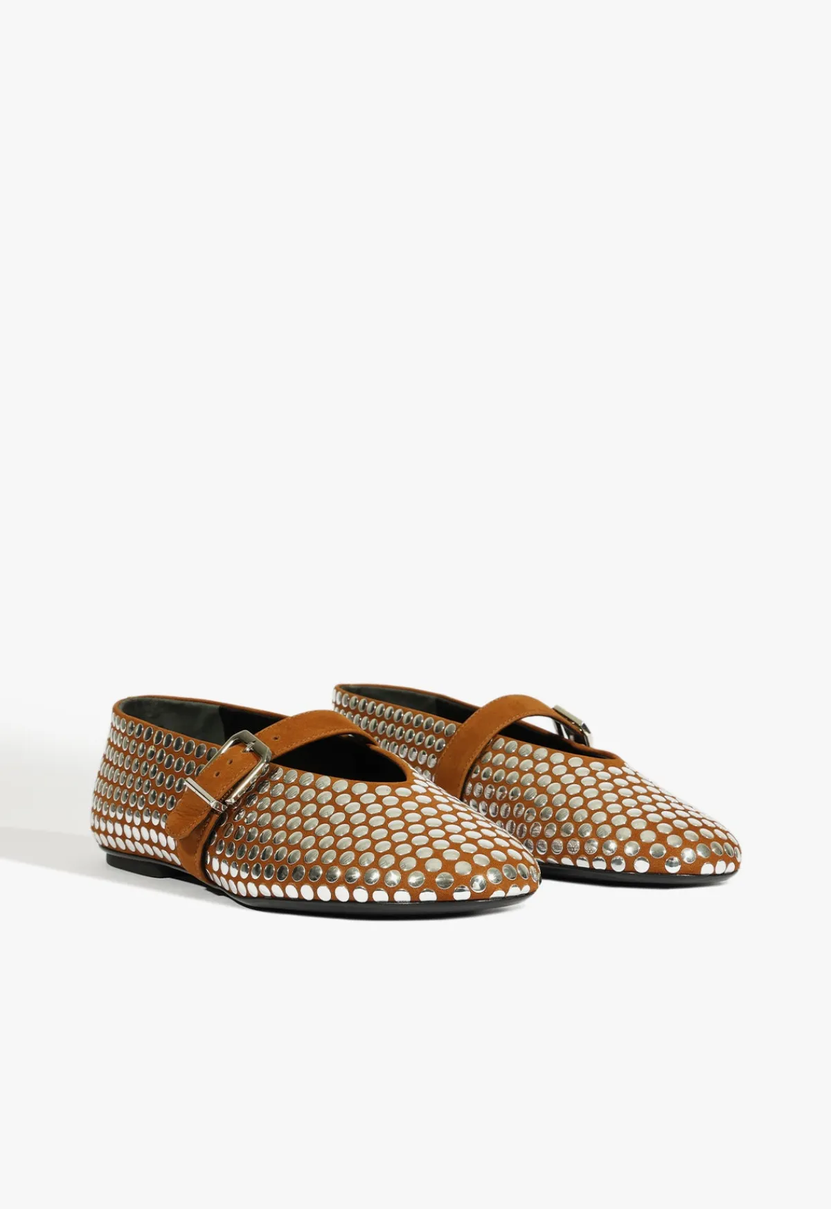 Sale Schutz Eiza Studs Ballet Flat Dark Caramel