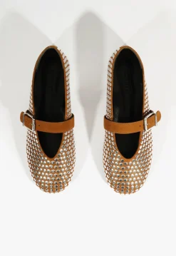 Sale Schutz Eiza Studs Ballet Flat Dark Caramel