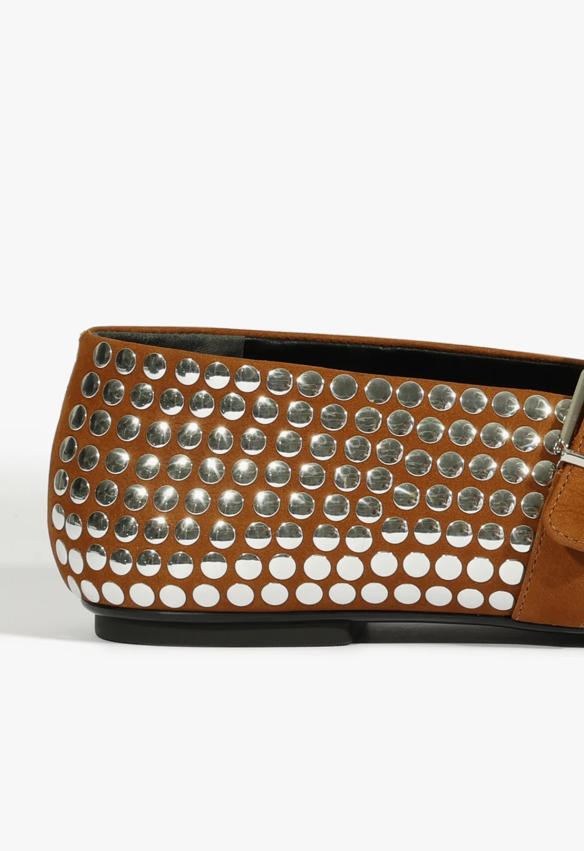 Sale Schutz Eiza Studs Ballet Flat Dark Caramel