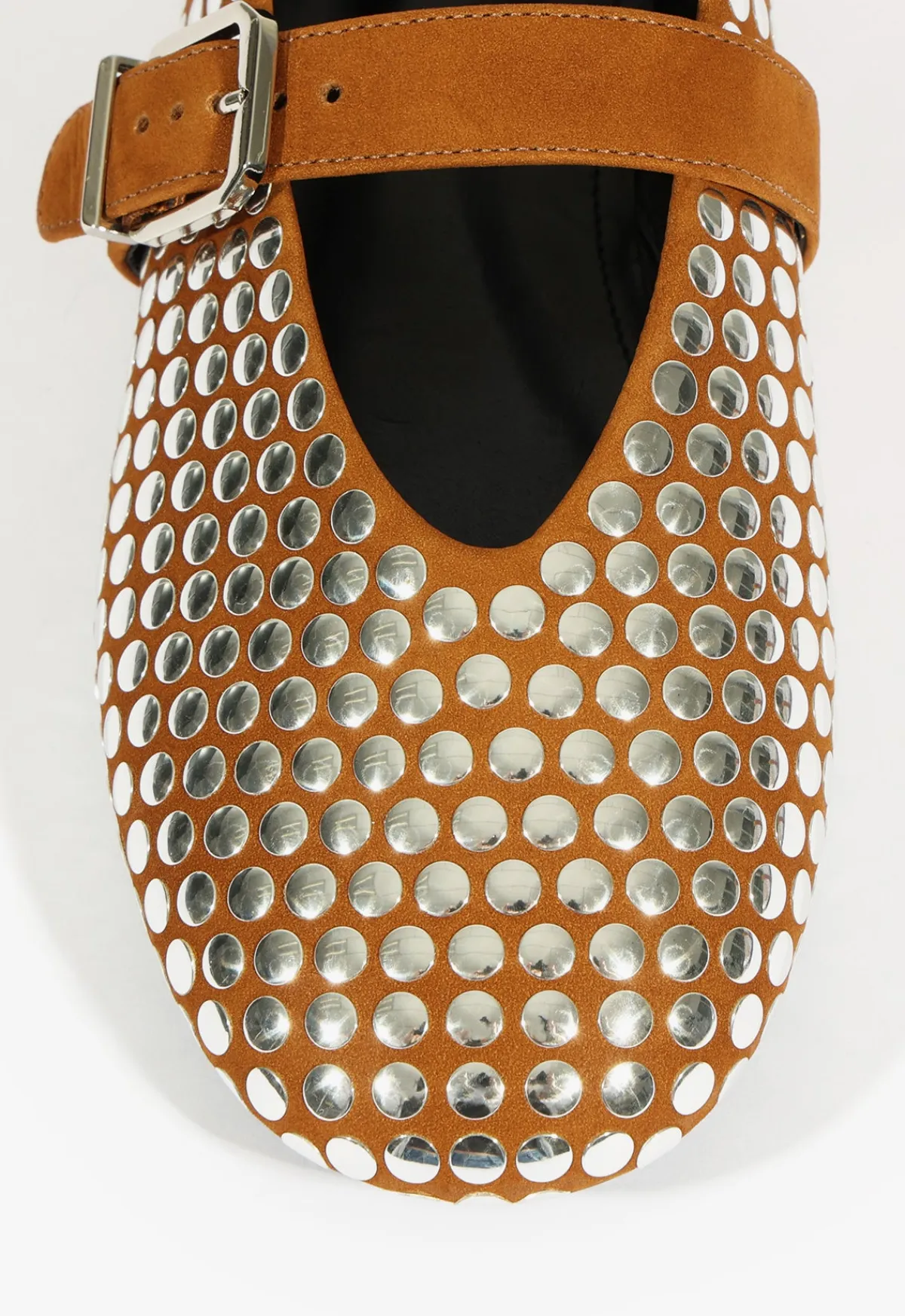 Sale Schutz Eiza Studs Ballet Flat Dark Caramel