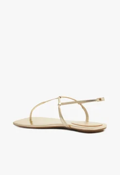 New Schutz Elsha Flat Sandal Gold