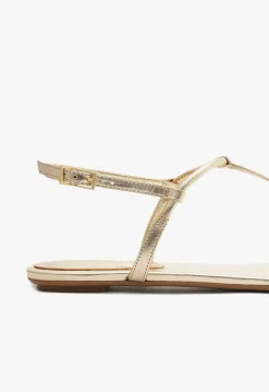 New Schutz Elsha Flat Sandal Gold