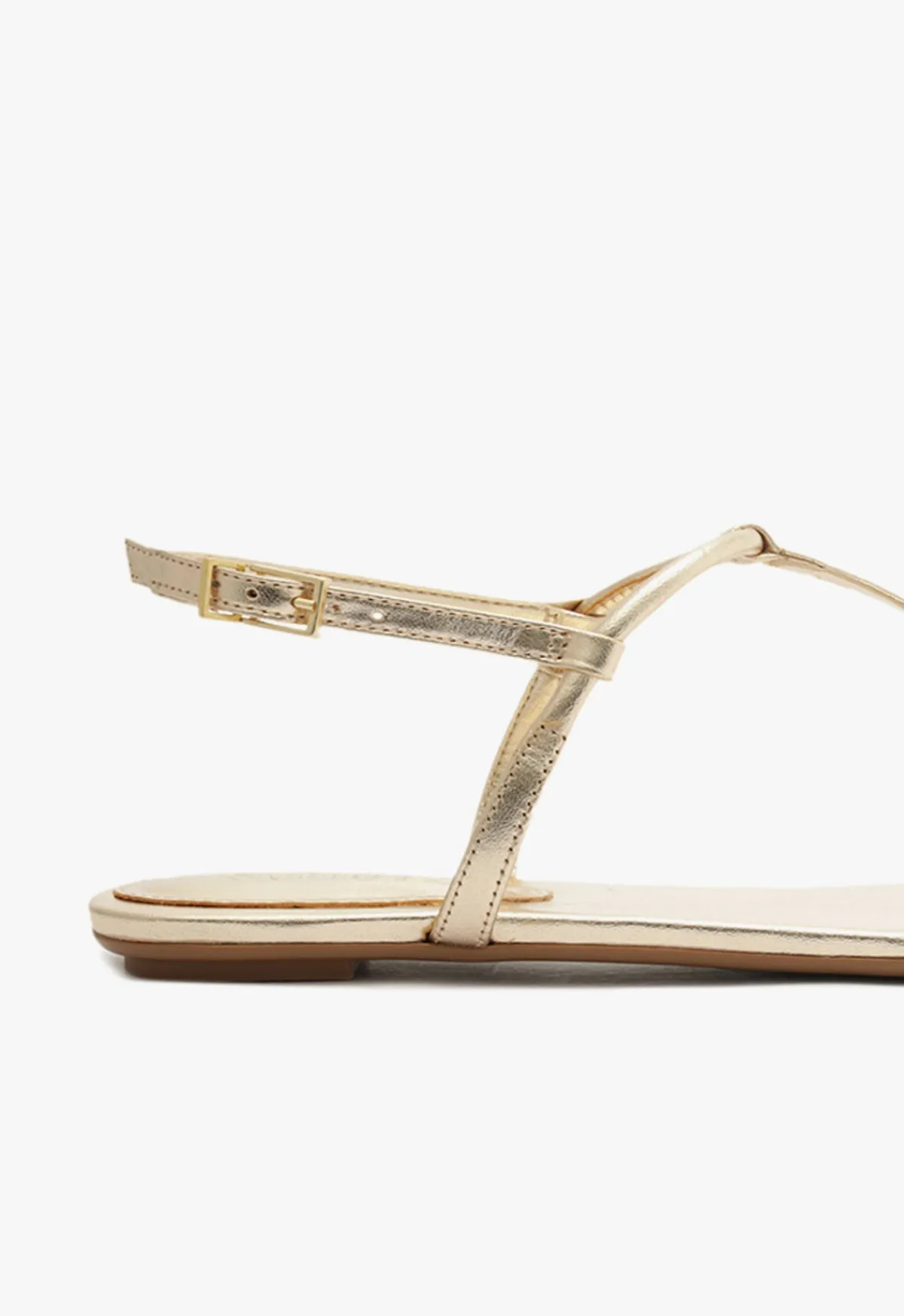 New Schutz Elsha Flat Sandal Gold