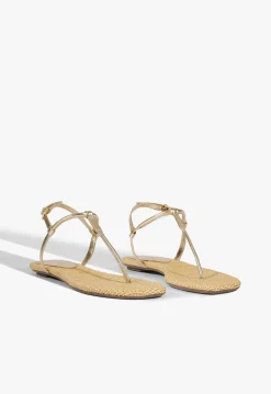 Clearance Schutz Elsha Flat Sandal Gold