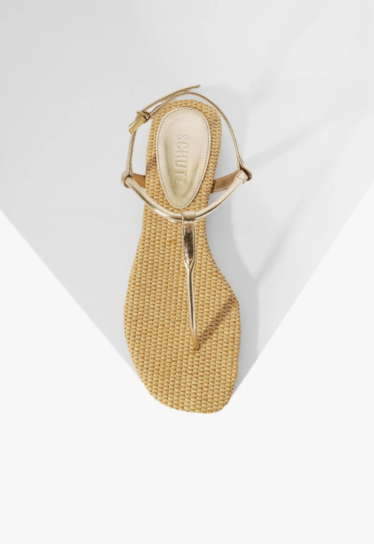 Clearance Schutz Elsha Flat Sandal Gold
