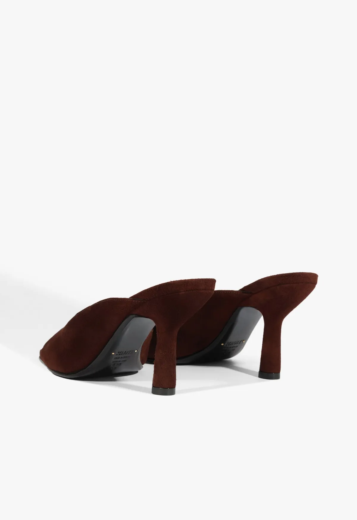 Clearance Schutz Finley Suede Sandal Chestnut Brown