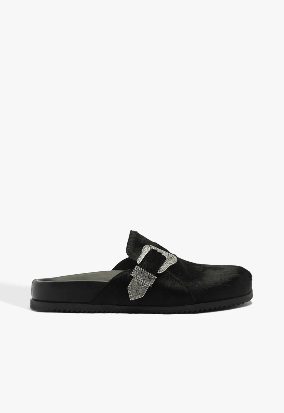 Clearance Schutz Grace Calf Hair Clog Black