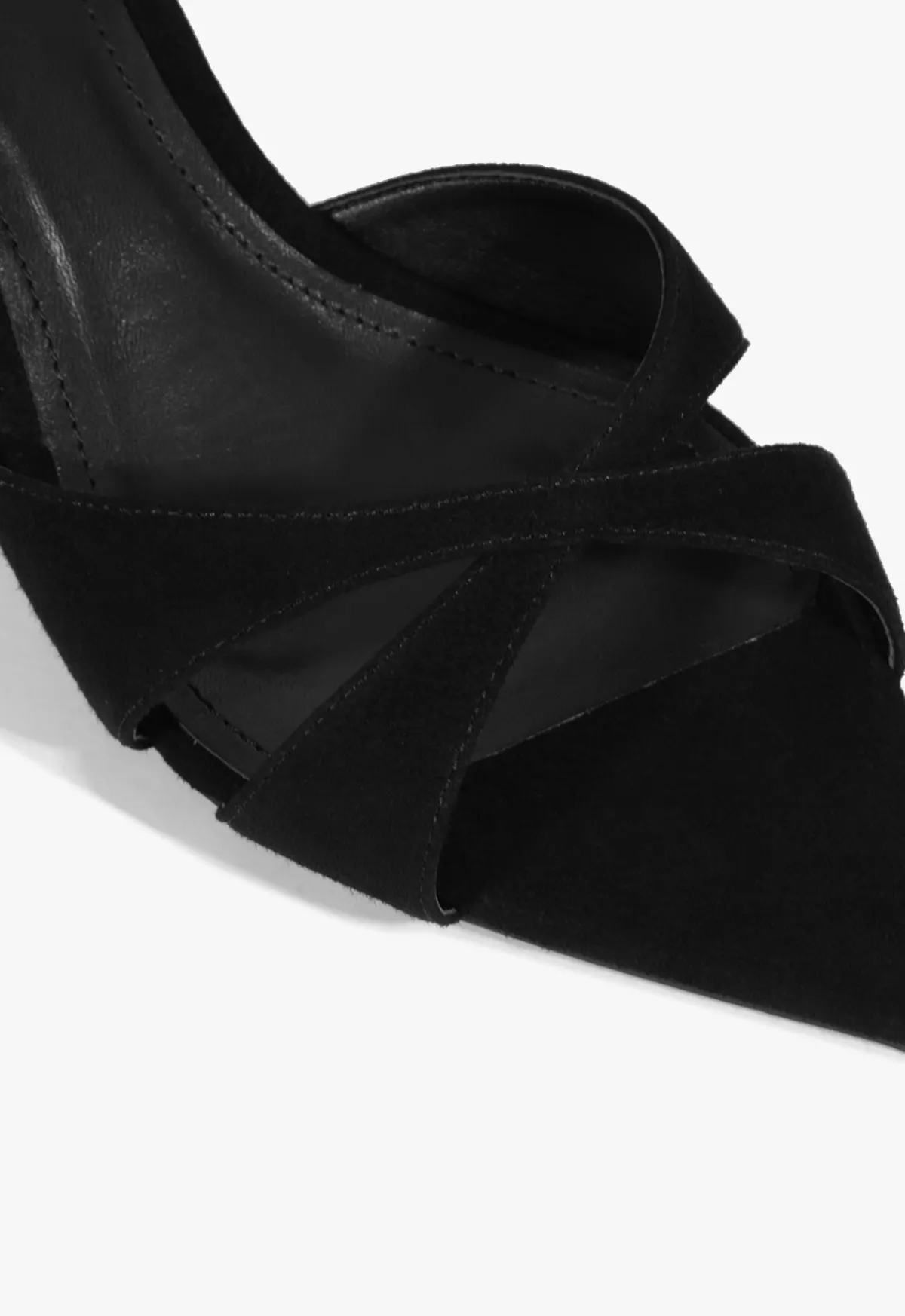 New Schutz Hilda Leaf Mule Suede Sandal Black