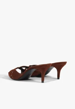 Fashion Schutz Hilda Leaf Mule Suede Sandal Brown