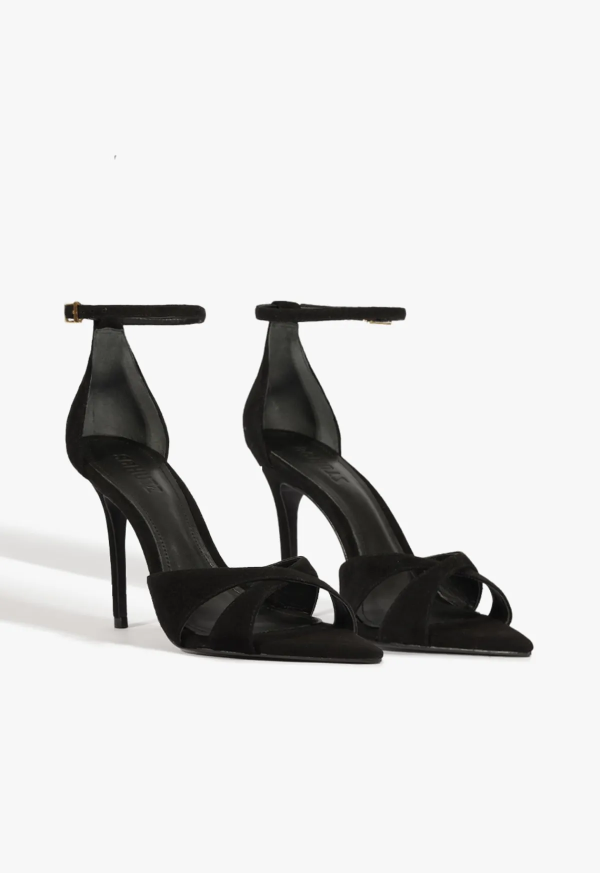 Discount Schutz Hilda Leaf Suede Sandal Black