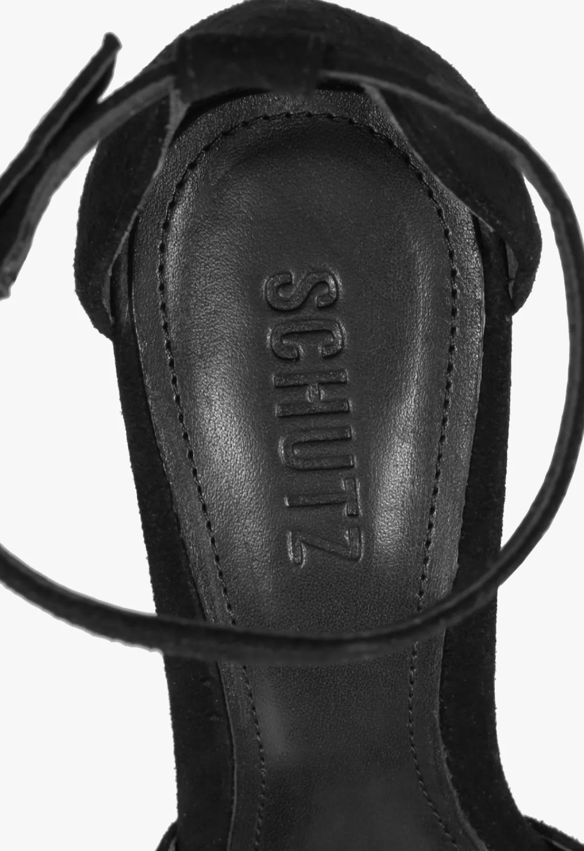 Discount Schutz Hilda Leaf Suede Sandal Black
